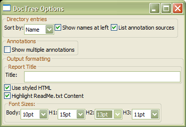 Options Palette